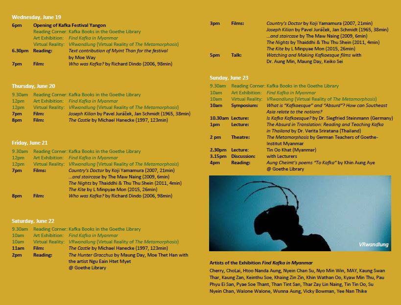 Come and Meet Kafka at Kafka Festival Yangon